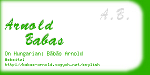 arnold babas business card