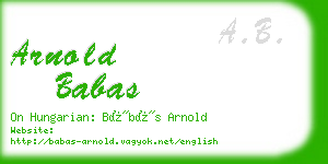 arnold babas business card